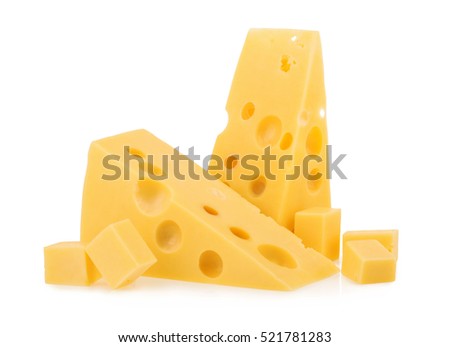 piece of cheese isolated Royalty-Free Stock Photo #521781283