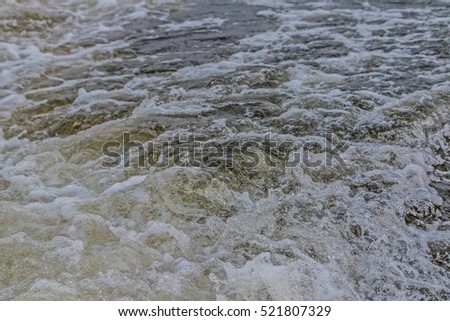Close-up Foam and froth splashing on the sea.