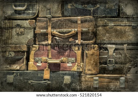 Retro  luggages bag background