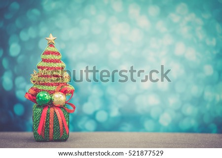 Christmas ornament decoration with retro color effected