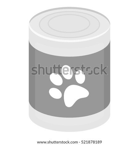 Dog food bitmap icon in monochrome style for web