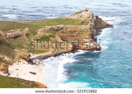 in south africa coastline cape of good hope  and natural park reserve