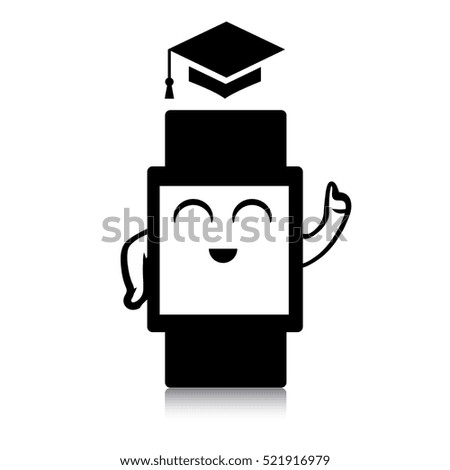 Vector illustration of a smart watch black icon