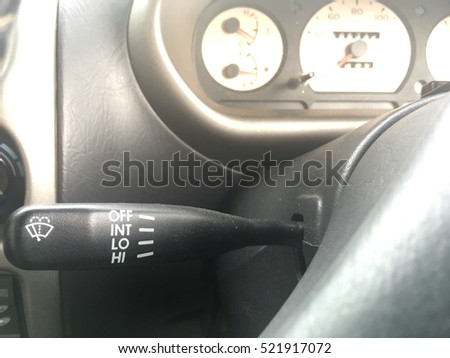 Wiper speed controlling stick in car.