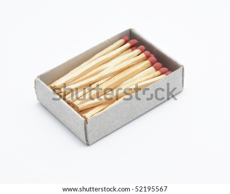 Picture of matches in a box on a white background