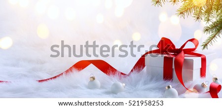 Christmas holidays composition on light background with copy space for your text Royalty-Free Stock Photo #521958253