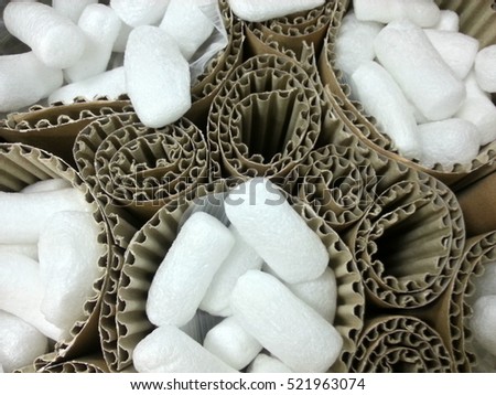 Offce supplies - white foam and brown paper