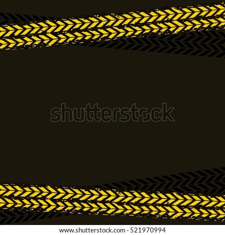 yellow wheel print design over black background. vector illustration