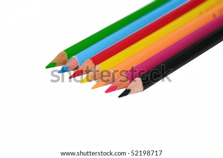 Colored pencils isolated on white  back ground