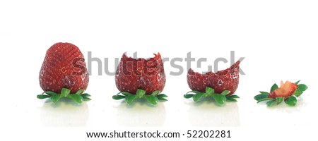 Isolated fruits - Strawberries on white background -