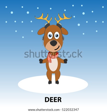 Cute deer cartoon. vector