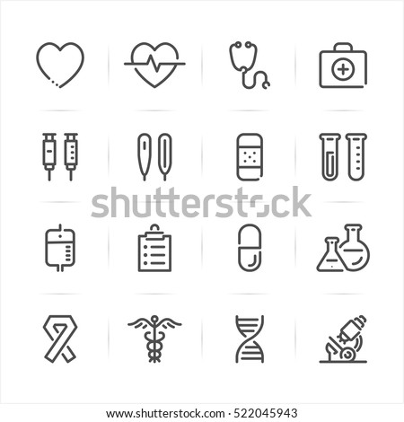 Medical icons with White Background  Royalty-Free Stock Photo #522045943