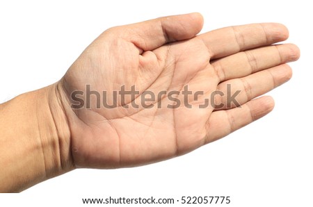 man hand gesture isolated on white