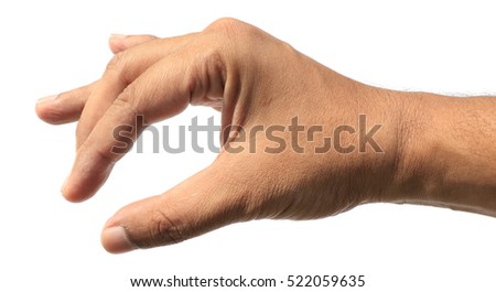 man hand gesture isolated on white 