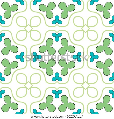 clover seamless texture, abstract pattern; vector art illustration