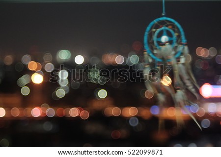 dream catcher and bokeh background selective focus and blurry