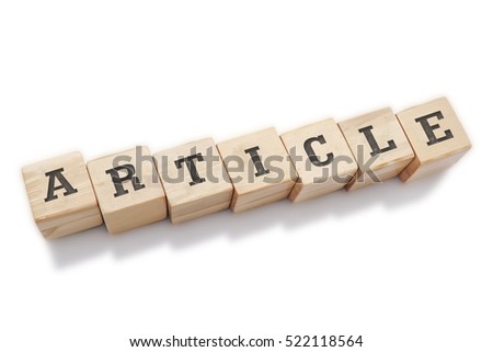ARTICLE word made with building blocks isolated on white