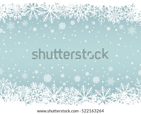 Abstract Christmas background with white snowflake borders and copy space in the center. Vector illustration.