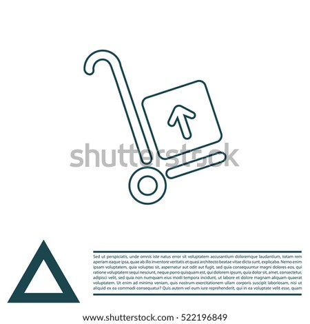 wheelbarrow for transportation of cargo, line icon.