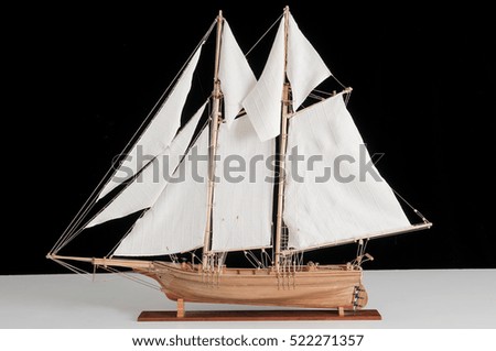 wooden sailing ship model