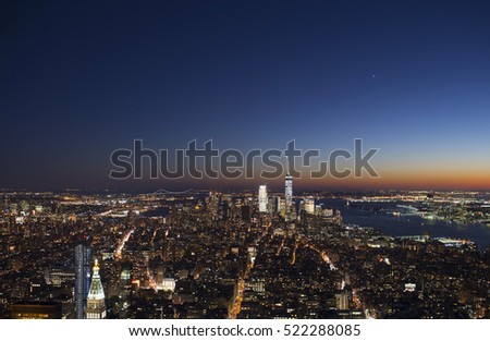 United states of america, new york city, cityscape at night