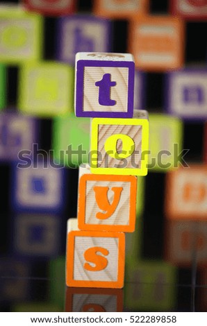 Toy sign made from blocks