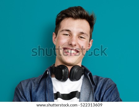 Person Listening Music Headphones Concept
