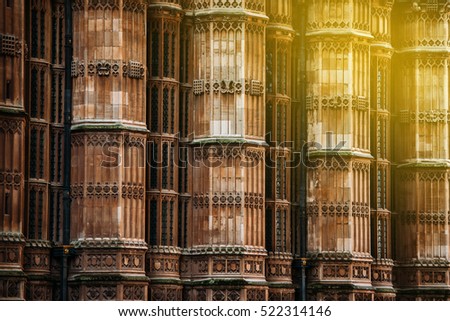 The columns around King Henry VIII's chapel, Westminster Abbey, London, United Kingdom