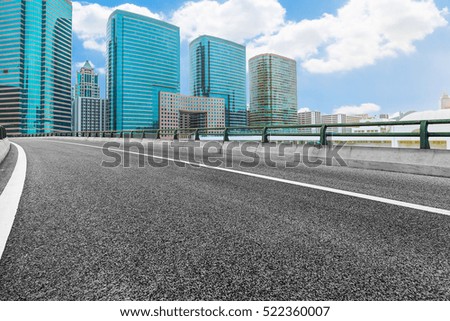 empty highway with cityscape and skyline of Hong Kong,china.