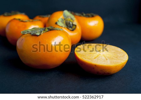 Ripe orange persimmon fruit