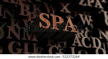 Spa - Wooden 3D rendered letters/message.  Can be used for an online banner ad or a print postcard.