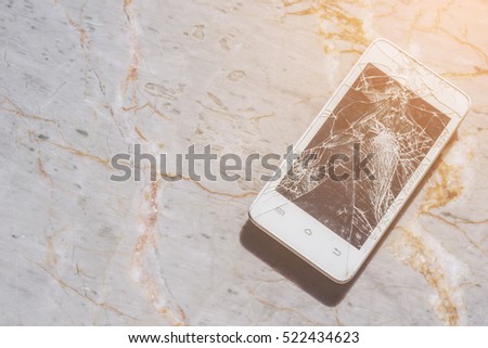 Mobile/Cell phone was fall down, the screen is cracked.