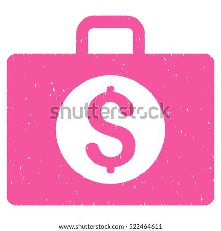 Accounting Case grainy textured icon for overlay watermark stamps. Flat symbol with unclean texture. Dotted vector pink ink rubber seal stamp with grunge design on a white background.