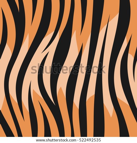 Animal abstract skin orange and black seamless pattern. Vector.