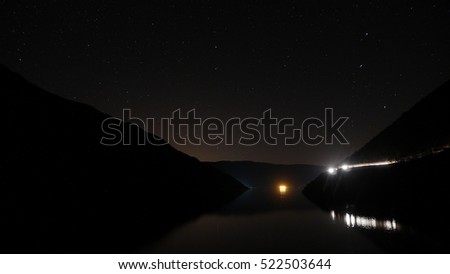 Lake from Morocco - Atlas Mountains - Night scene