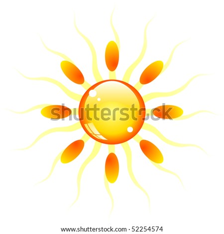 Yellow and orange shiny sun