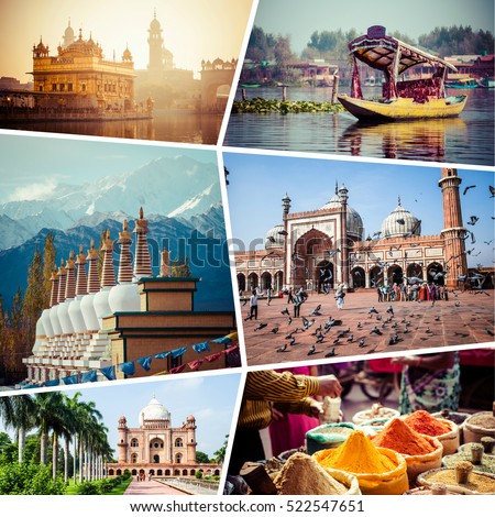 Collage of India images - travel background (my photos)

