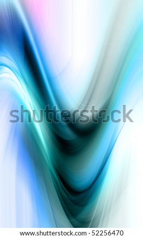 Abstract wavy background in blue and green tones.