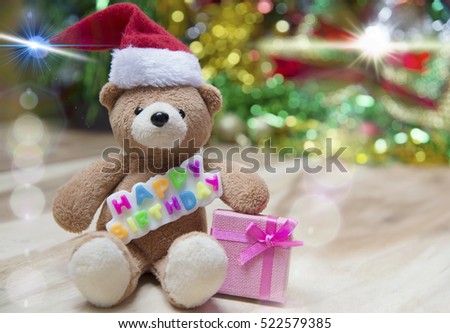 Happy Birthday message on a wooden backdrop background Gradient beautiful view.