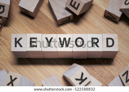 Keyword Word Written In Wooden Cube