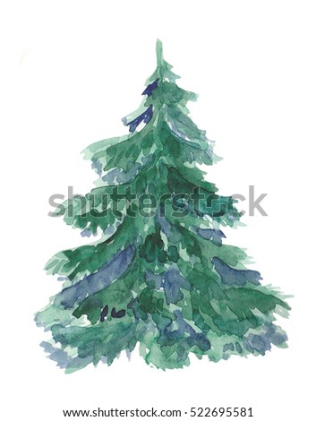 Watercolor Christmas tree