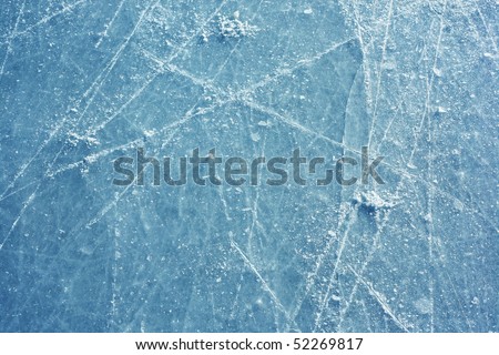 Ice surface with scratches