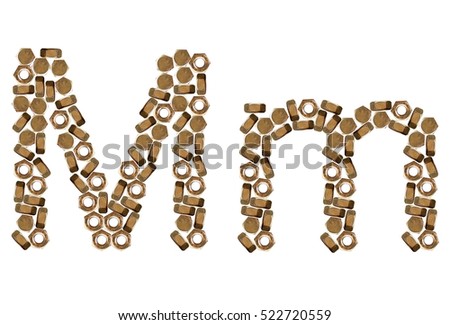M, m, alphabets, consonants, images, pictures, isolated, nut font