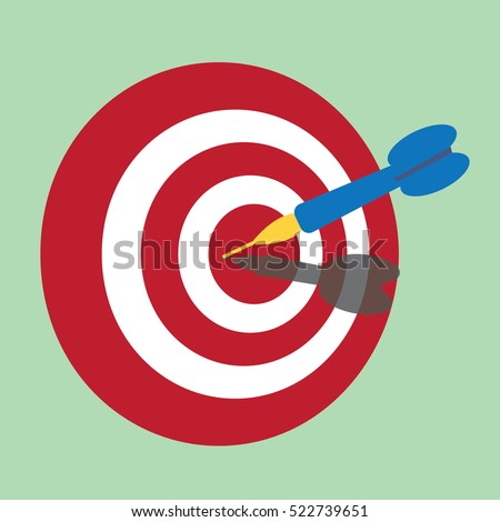 Dart on dart board.Concept of target,exactly,success-vector Royalty-Free Stock Photo #522739651