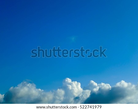 Beautiful view , blue sky with the cumulus clouds , Thailand , Asia