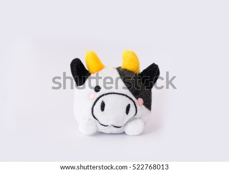 Cow doll Set of zodiac signs on white background. Chinese zodiac.