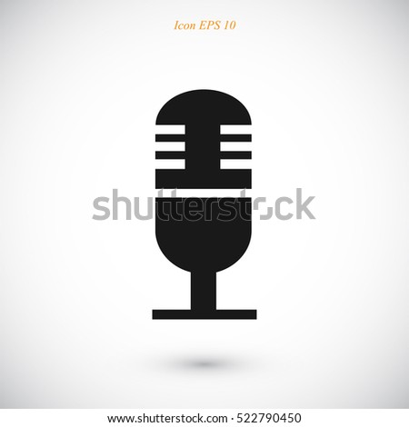 microphone icon, vector best flat icon, EPS