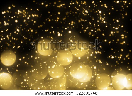 Christmas background gold lights on black