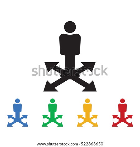 Business way Icon. Business icons set of colors