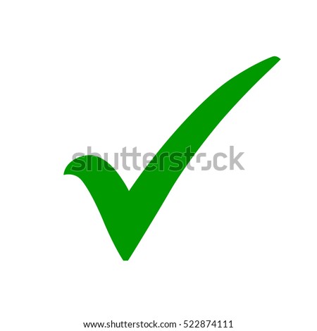 Green check mark icon. Tick symbol in green color, vector illustration. Royalty-Free Stock Photo #522874111